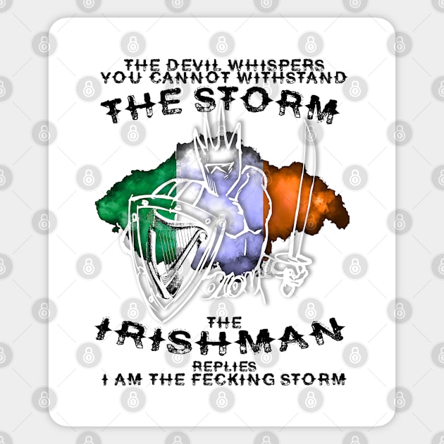 The Devil and The Irish Storm Sticker by Ireland